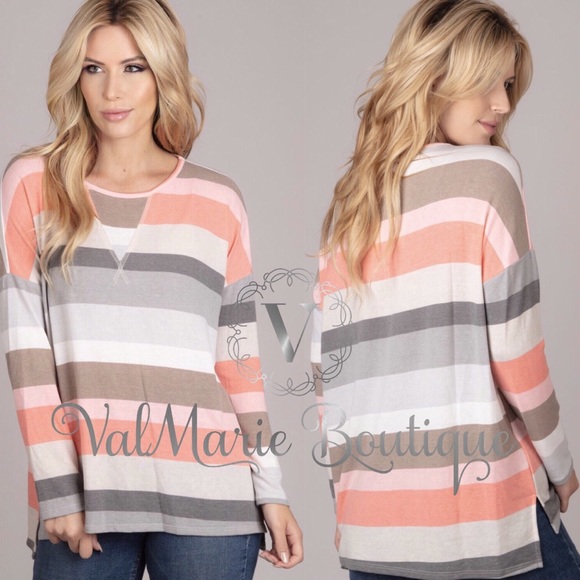 LAST 1! Striped womens fall casual long sleeve top - Picture 5 of 6